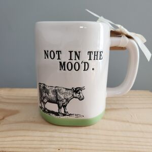 Rae Dunn Not In The Moo'd Cow Ceramic Mug NWT